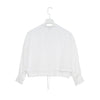 COTTON BALLOON SLEEVE BLOUSE-WHITE-