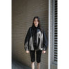FAKE LEATHER BALLOON JACKET-BLACK-