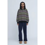 Fleece Loose Fit Track Pants -NAVY-