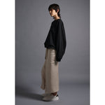 KAYA TUCKED HEM TOP -CHOCOLATE-