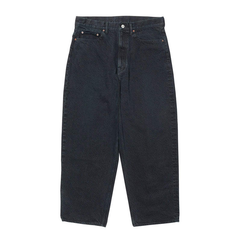 BLACK WASHED WIDE DENIM PANTS