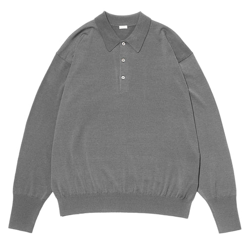 WOOL KNIT L/S POLO SHIRTS