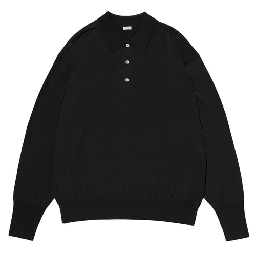WOOL KNIT L/S POLO SHIRTS