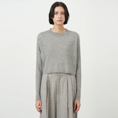 CASHMERE SILK SPUN RIB PULLOVER
