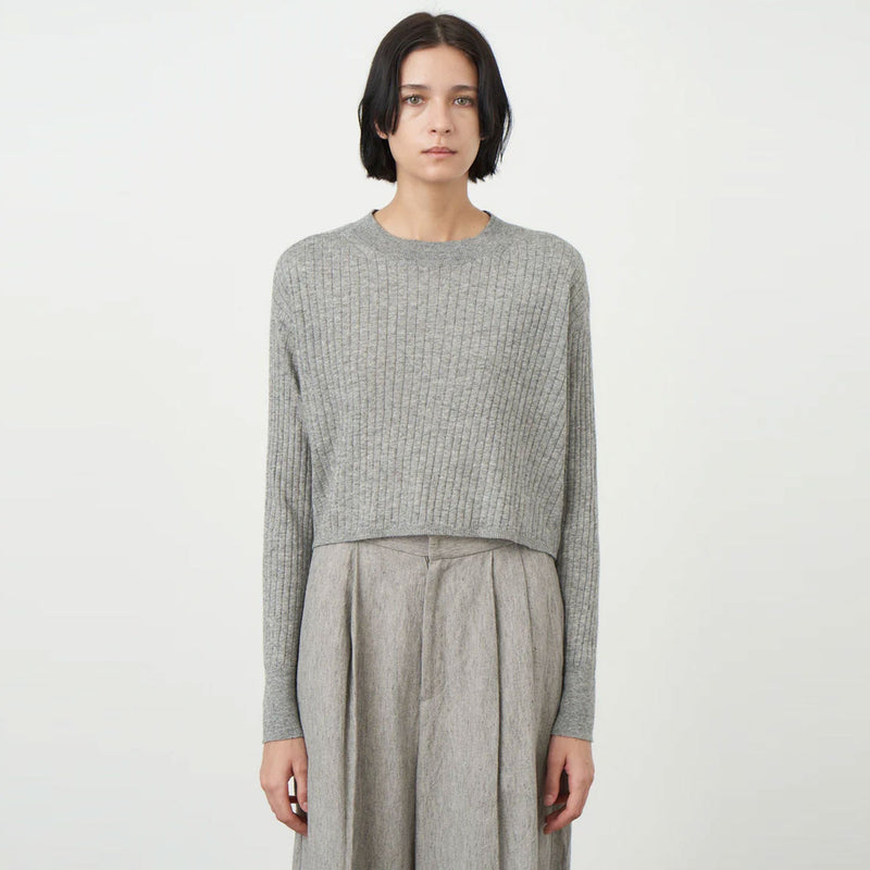 CASHMERE SILK SPUN RIB PULLOVER