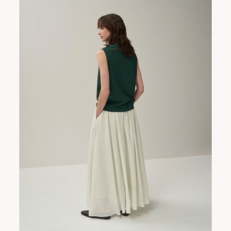NATURAL DYED LINEN LAWN | GATHERD SKIRT-MINT-