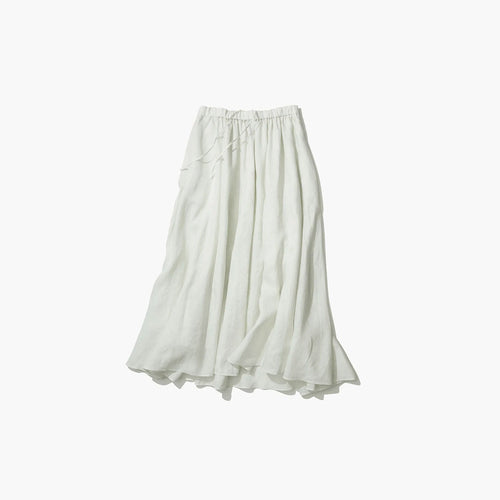 NATURAL DYED LINEN LAWN | GATHERD SKIRT-GREEN-
