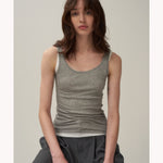 COMPACT RIB | TANK TOP-GRAY-
