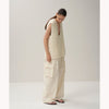 SILK WASHI LILIYARN | V-NECK VEST-WHITE-