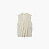 SILK WASHI LILIYARN | V-NECK VEST-WHITE-