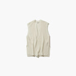 SILK WASHI LILIYARN | V-NECK VEST-WHITE-
