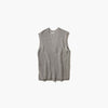 SILK WASHI LILIYARN | V-NECK VEST-WHITE-