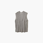 SILK WASHI LILIYARN | V-NECK VEST-WHITE-