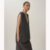 SILK WASHI LILIYARN | V-NECK VEST-WHITE-