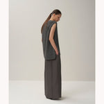 SILK WASHI LILIYARN | V-NECK VEST-WHITE-