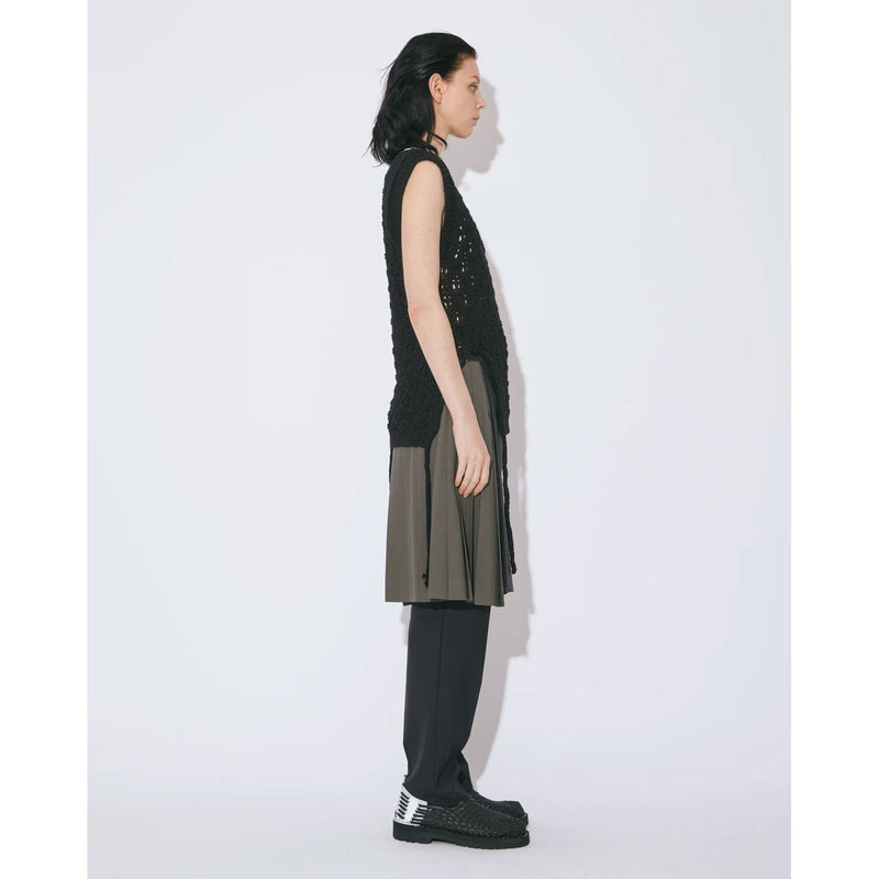 double-end cotton wool linen top-ecru-
