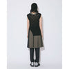 double-end cotton wool linen top-black-