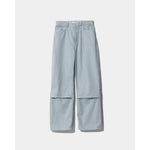 recycling denim flip hem pants-saxe-