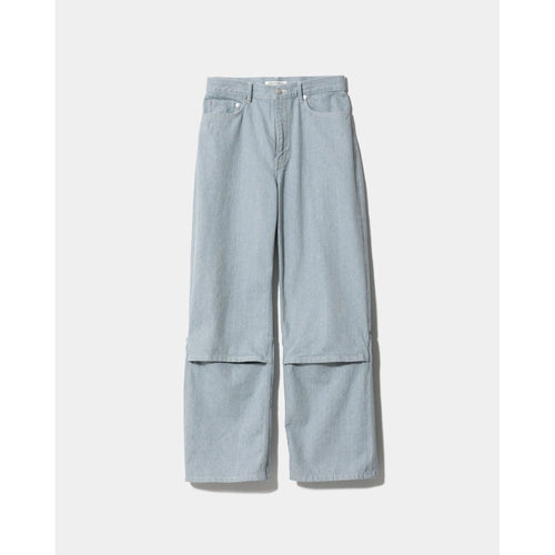 recycling denim flip hem pants-saxe-