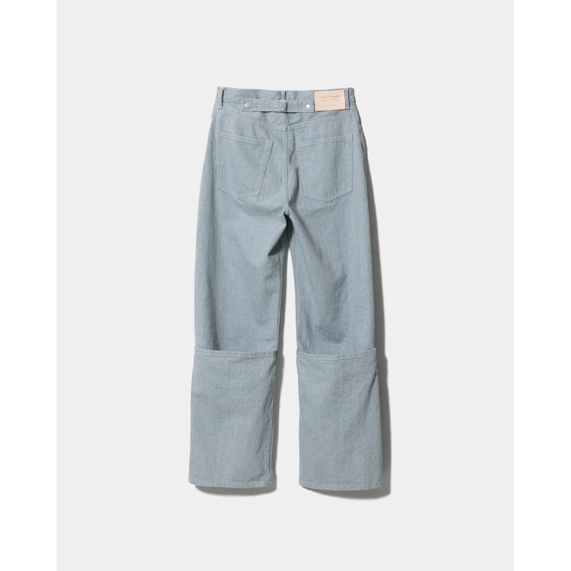 recycling denim flip hem pants-saxe-