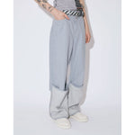 recycling denim flip hem pants-saxe-