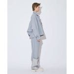 recycling denim flip hem pants-saxe-
