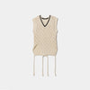 double-end cotton wool linen top-black-