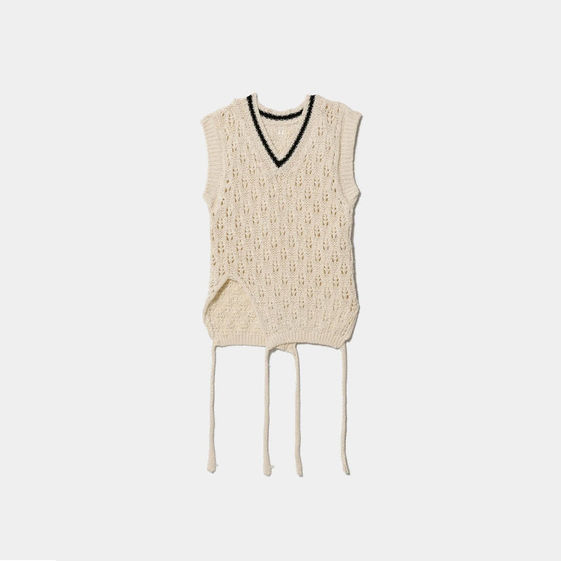 double-end cotton wool linen top-black-