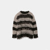 flip wooledmohair damaged pullover-dark brown-