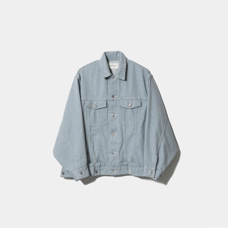 double-end recycling denim blouson-saxe-