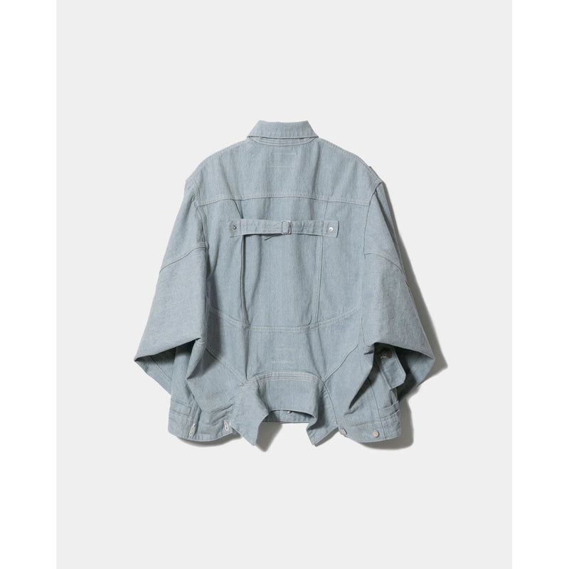 double-end recycling denim blouson-saxe-