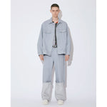 double-end recycling denim blouson-saxe-