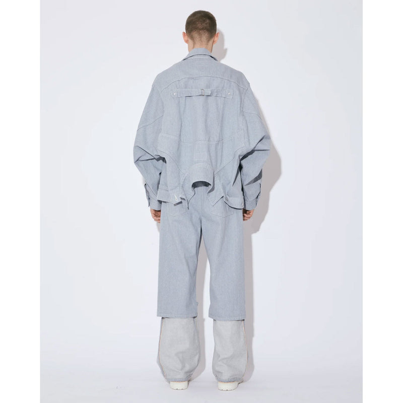 double-end recycling denim blouson-saxe-