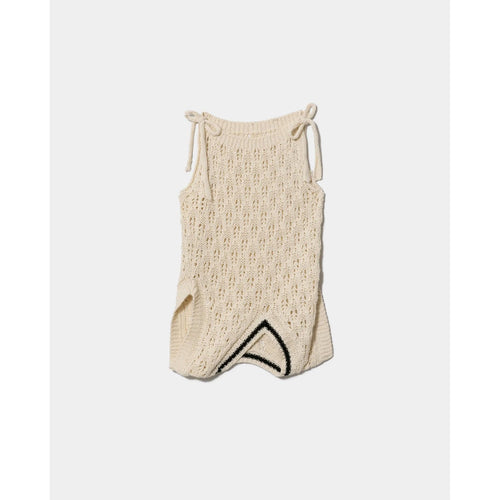 double-end cotton wool linen top-ecru-