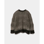 flip wooledmohair damaged pullover-dark brown-