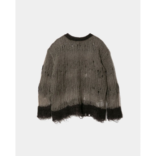 flip wooledmohair damaged pullover-dark brown-