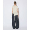 double-end cotton wool linen top-ecru-