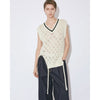 double-end cotton wool linen top-black-