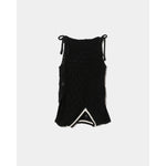 double-end cotton wool linen top-black-