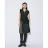 double-end cotton wool linen top-black-
