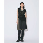 double-end cotton wool linen top-black-