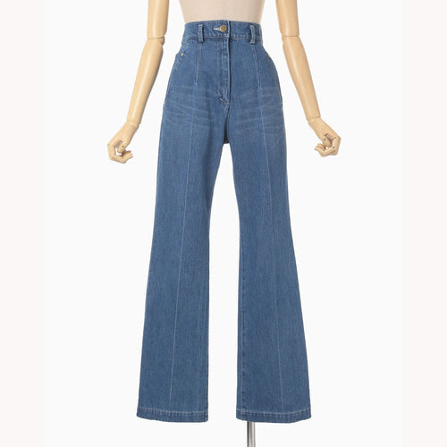 High Waisted Flare Jeans - blue