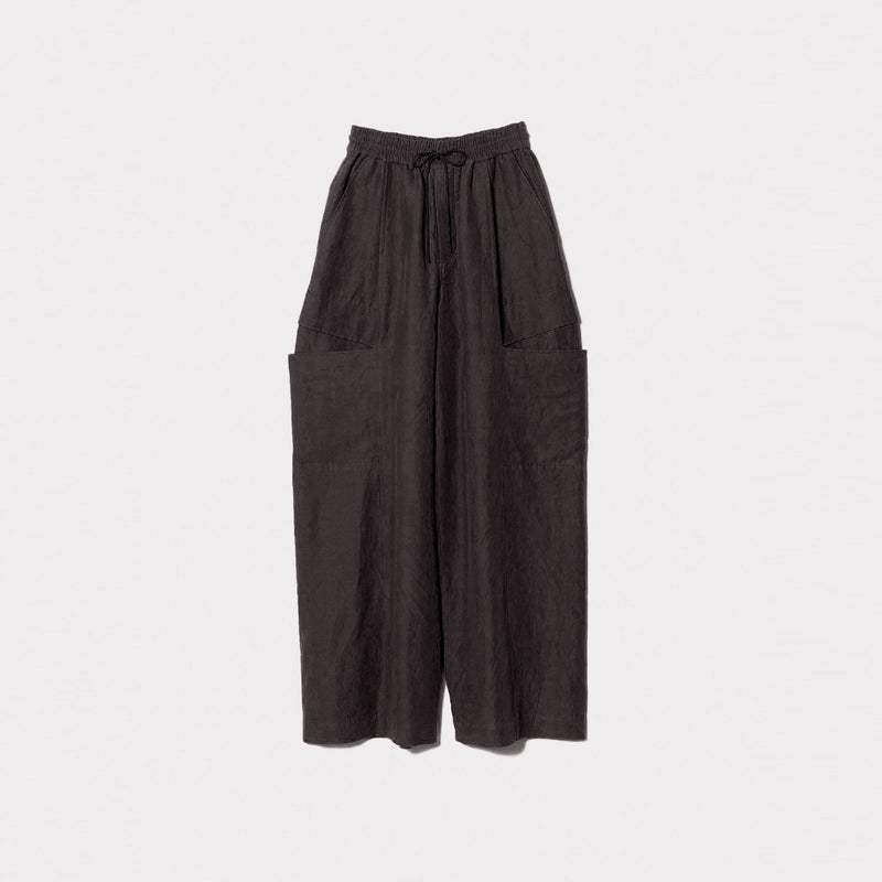 linen cotton satin bow silhouette pants