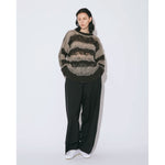 flip wooledmohair damaged pullover-dark brown-