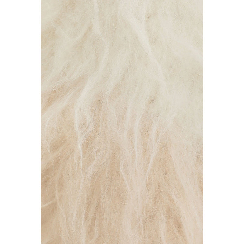 BI COLOR SHAGGY KNIT CARDIGAN-IVORY-