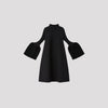 POTTERY PILE GLITTER LONG BELL SLEEVE FLARE MINI DRESS