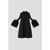 POTTERY PILE GLITTER LONG BELL SLEEVE FLARE MINI DRESS