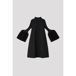POTTERY PILE GLITTER LONG BELL SLEEVE FLARE MINI DRESS
