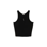 LOGO SLIM TANK TOPS-BLACK-