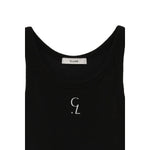 LOGO SLIM TANK TOPS-BLACK-